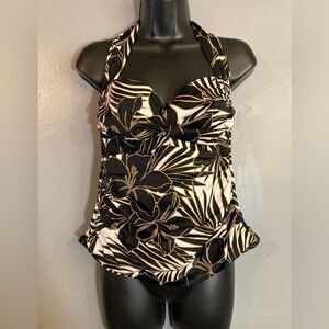 MiracleSuit black tropical tankini top